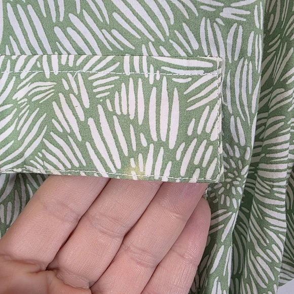 Amanda Uprichard Green & White Floral Belted Mini Shirt Dress - Size L - Picture 7 of 16